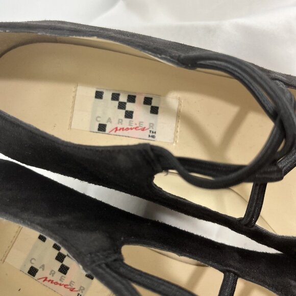 Career Moves Avila Vintage 90s Suede Ballerina Block Heel Shoes - Picture 7 of 14